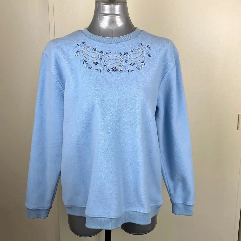 2/$25Grandmacore fleecey Vtg comfy lounge cabin lake dad cottagecore sweater L